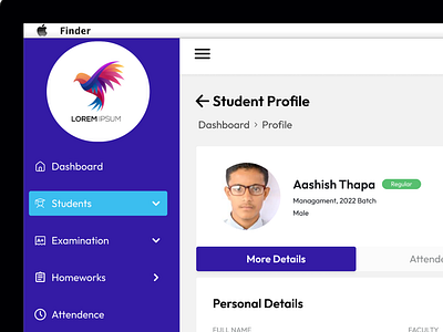 Student Profile Interface college figma student studentprofile ui