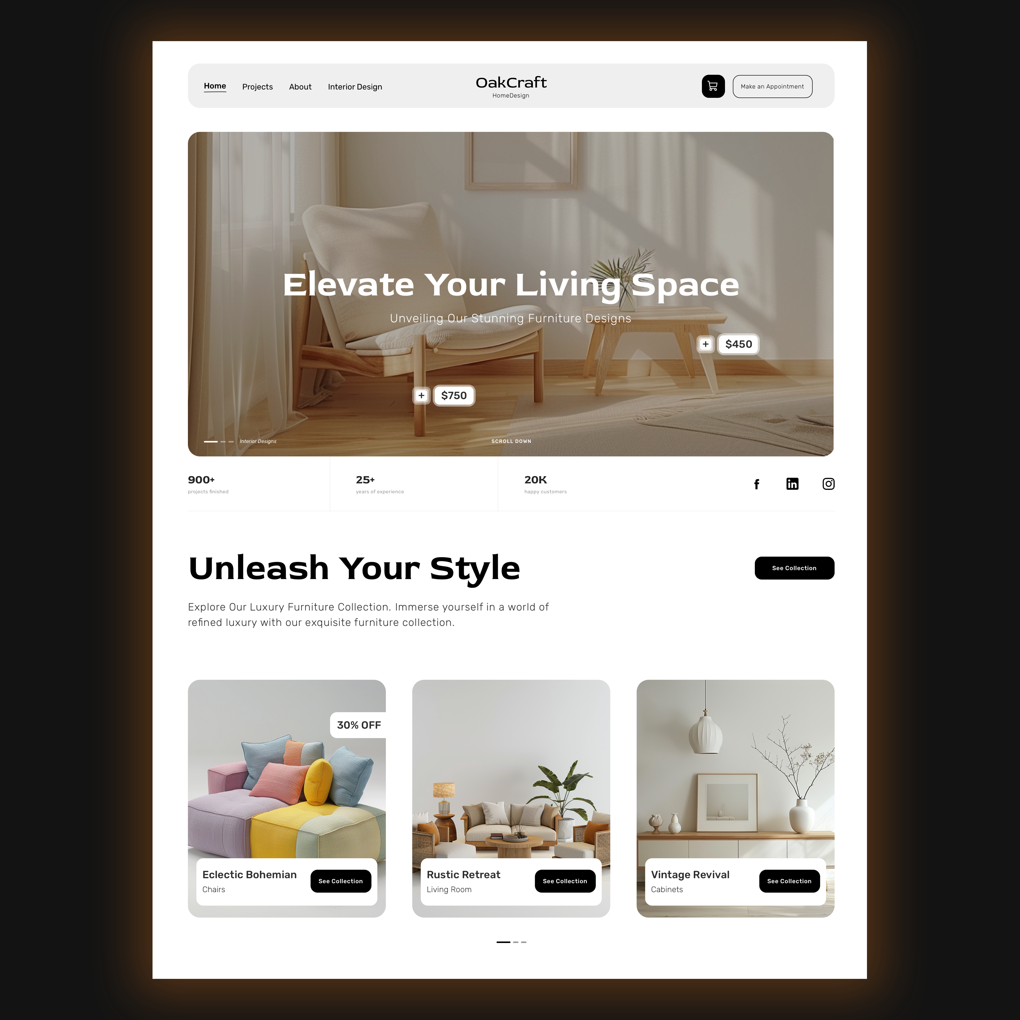 Example of Minimal Furniture Website Design