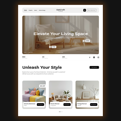 Minimal Furniture Website Design animation graphic design minimal minimal web design ui user experience user interface web design