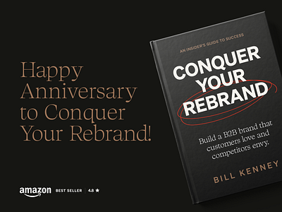 Our book is officially one year old! 🎉 agency process b2b brand brand book brand process branding conquer your rebrand focus lab