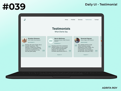 Daily UI 039 - Testimonial dailychallenge dailyui design designer figma product design ratings reviews testimonial ui ui design ui element uiux ux ux design