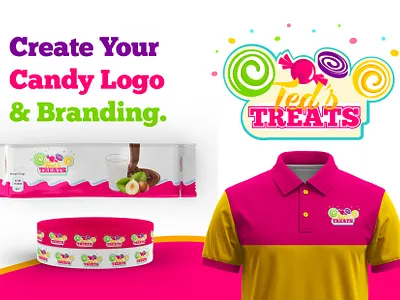 Candy Logo design for Ted's Treats baby logo brand guideline brand identity design branding candy candy logo candy logo dribbble candy shop logo colorful logo confectionery confectionery logo food food logo kids kids logo logo logo design minimal logo minimalist logo modern logo