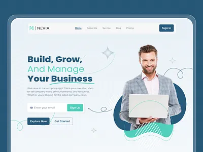 Corporate Landing Page UI business website ui corporate landing page ui design hero section landing page landing page ui ui ui design ui ux web design website design
