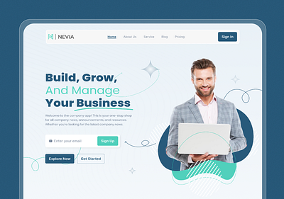 Corporate Landing Page UI business website ui corporate landing page ui design hero section landing page landing page ui ui ui design ui ux web design website design