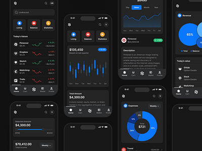 Mobile Banking - Lookscout Design System android dark design design system figma ios lookscout mobile responsive saas ui