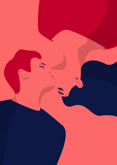 La vie en rose ardor caress couple cover desire editorial illustration flirting heart lovers illustration kiss love love affair lovers passion romantic sweetness temptation yearning