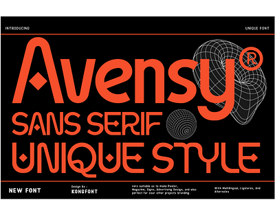 Avensy - Modern Classy Unique Sans Serif Font 3d animation branding design font graphic design handwritten italic logo logotype motion graphics script typeface ui