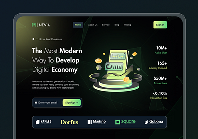 Fintech Landing Page UI Design banking ui design banking website ui figma finance landing page ui fintech website ui landing page money transfer website ui ui ui design ux