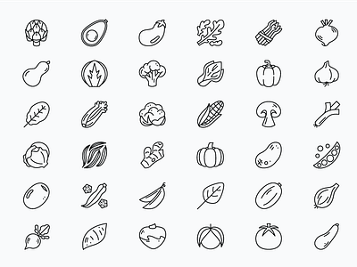 Vegetable Icon Pack design graphic design icon design illustration vector