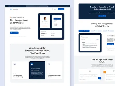 AI-powered Human Resources (HR) CV Screening tool ai artificial intelligence branding cv design hr human resources illustration logo product design resume screening ui ui design ux design webdesign webflow website