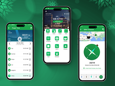 Muslim App UI Design app app design branding design graphic design illustration islamic islamic app ui ui design ux design