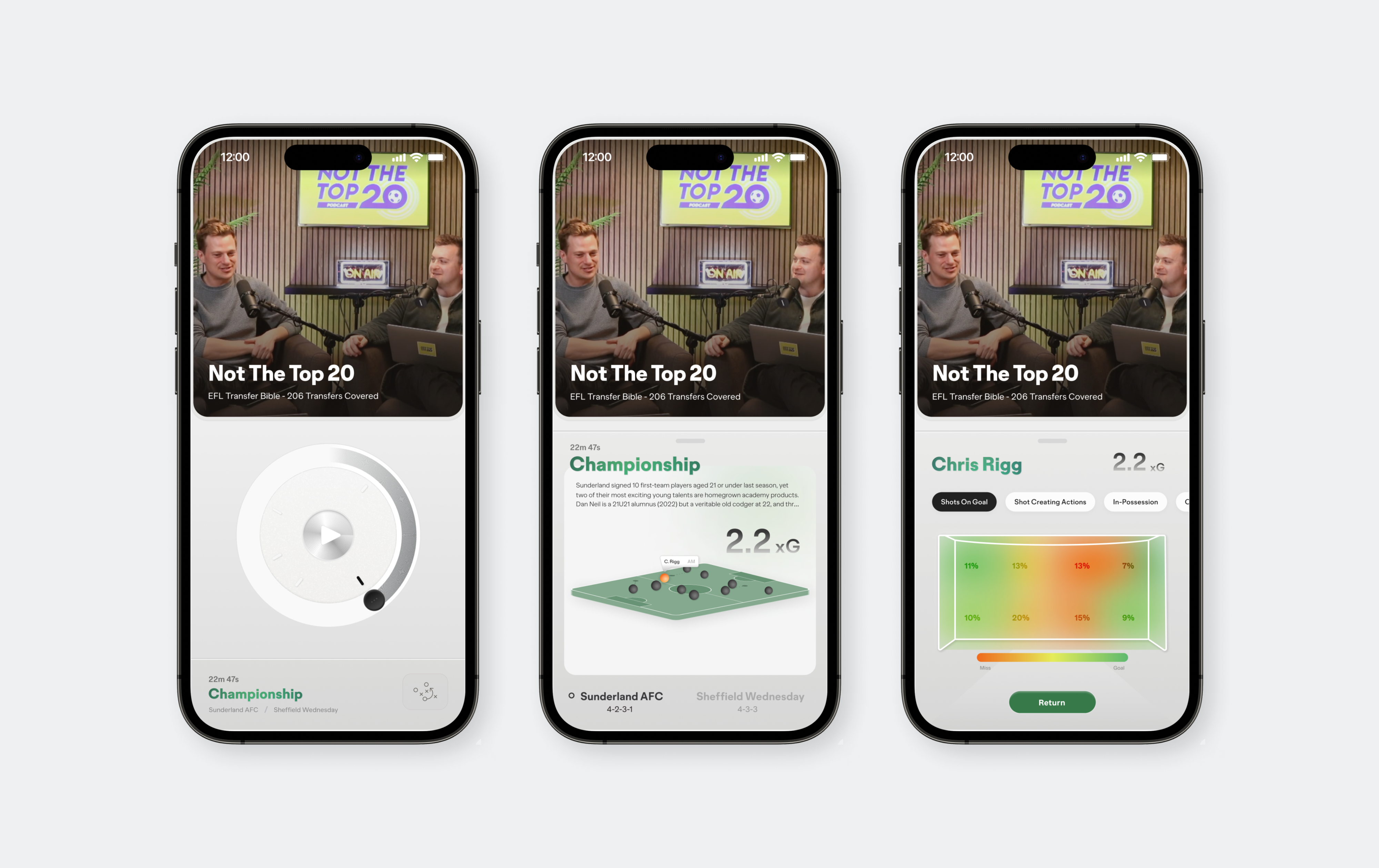 Podcast Player - AI Gen. Content ai app data design football generated product design soccer sports ui ux