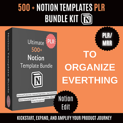 Ultimate 500+ Notion Templates PLR Bundle ux