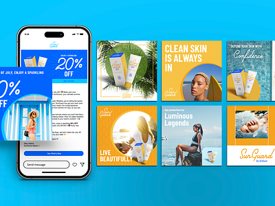SunGuard SPF Identity Design art direction brand branding content cosmetics graphic design identity retail skincare social