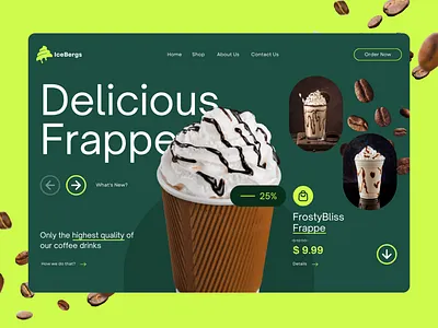 Coffee Shop Website Design UI/UX coffeeshopwebsite coffeshop design figma herosection illustration landing page design logo trending ui uiux userexperience userinterface ux viral website