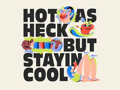 Hope you are staying cool 😎 branding character color colors design illustration texture