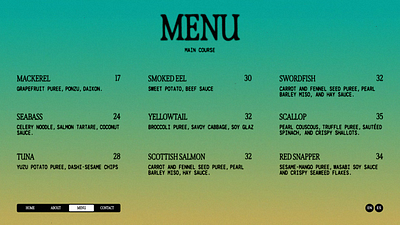 Menu Website Design branding design graphic design menu restaurant ui ux website