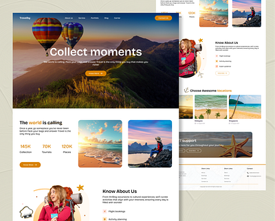 Travelby Landing UI^ hero home home page landing page travel ui uiux web website