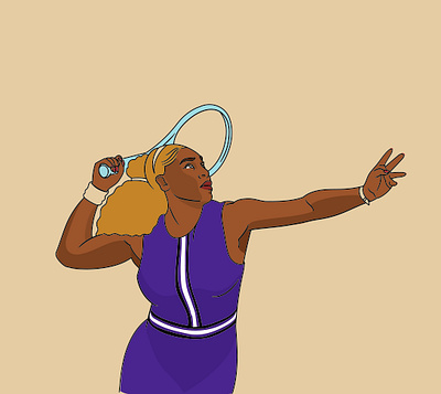 Serena Illustration illustration line art purple serena sports tennis vector williams