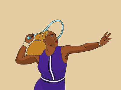 Serena Illustration illustration line art purple serena sports tennis vector williams