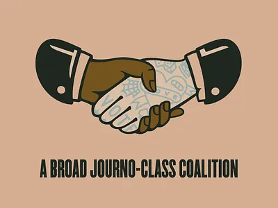 A Broad Journo-Class Coalition americantraditional arkansas democracy design editorial flat handshake hunter oden illus illustration journalism lockup tattoo vector vintage vote