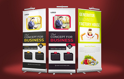 Professional creative roll up banner design brand identity