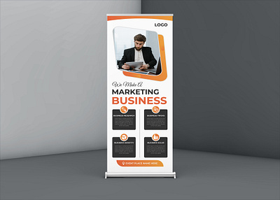 Creative business marketing roll up banner template brand identity