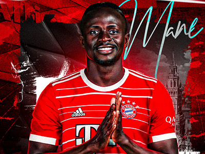 Sadio Mane Football Poster 3d alnassar animation bayern munchen branding design euro football graphic design illustration indonesia logo motion graphics munchen sadio mane sport poster typography ui ux vector