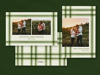 Holiday Card / Farmhouse Plaid farmhouse graphic design green holiday card design plaid