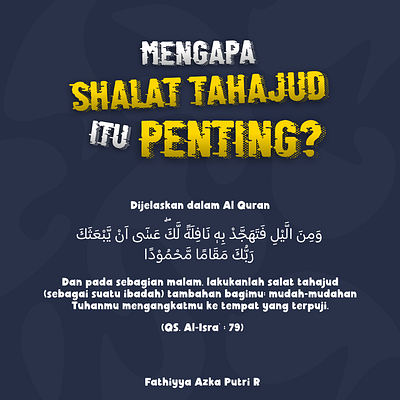 Mengapa Sholat Tahajud Itu Penting? - Fiqh Poster graphic design