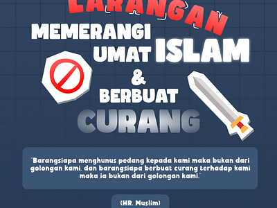 Larangan Memerangi Umat Islam - Hadis Poster graphic design