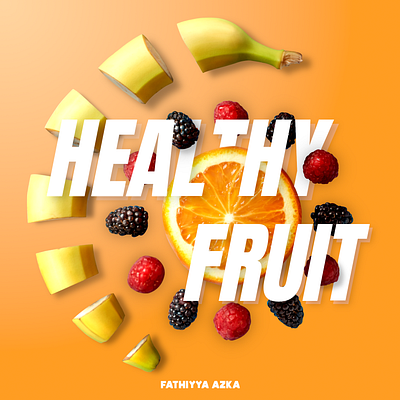 Healthy Fruit - Text Masking Design graphic design