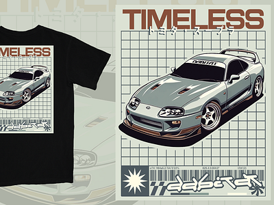 Dabitat MK4 Supra Merch Design cars graphic design illustration jdm mk4 mockup modern procreate supra timeless toyota tshirt vector