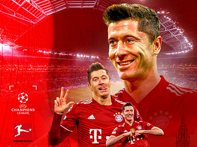 poster for Lewandowski 3d animation branding design graphic design illustration indonesia lewandowski logo motion graphics sport sport bayern muenchen texture typography ui ux vector