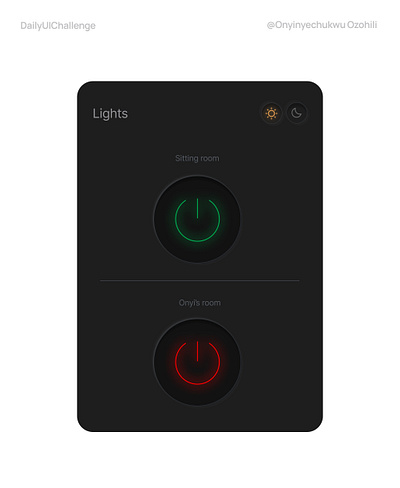 On / Off Switch Interface dark mode ui ux