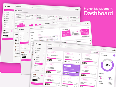 Project Management Dashboard dashboard project management ui ui design user experience user interface ux ux research uxui website