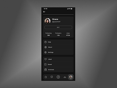 User Profile black graphic design setting page ui user user profile ux