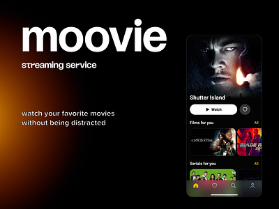 Moovie — streaming service app cinema film movie ui desing