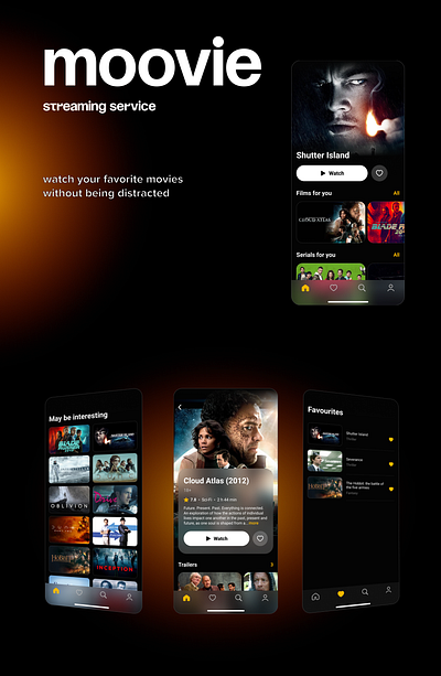 Moovie — streaming service app cinema film movie ui desing