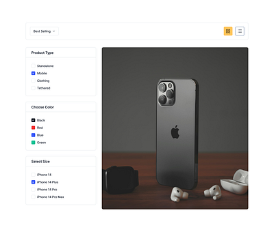Phone- E-commerce Shopping Filter best color design e commerce phone ui ux