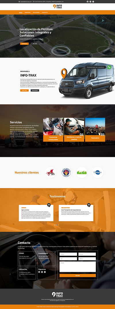 Diseño de página web para Info-trax branding diseño web graphic design ui uiux web design