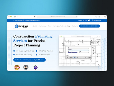 Construct Estimates - Construction Estimation Agency Web design figma ui ux web design wordpress