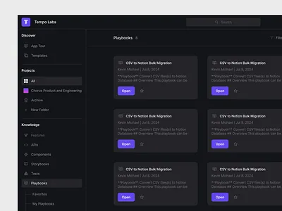 AI Co Pilot - Playbooks ai api board components copilot dark dark mode modals modular playbooks product design saas side nav sidebar startup tests ui ux