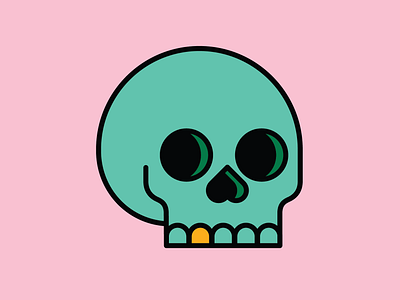 Skull avatar gold icon illustration skull tooth vector