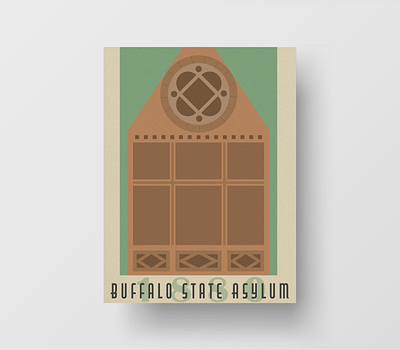 Buffalo, NY Poster Series - Buffalo State Asylum architecture buffalo color palette decor graphic design illustration illustrator poster design