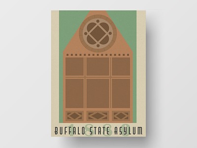 Buffalo, NY Poster Series - Buffalo State Asylum architecture buffalo color palette decor graphic design illustration illustrator poster design