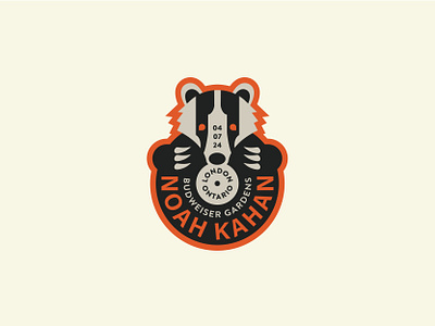 Noah Kahan Concert Badge badge badger branding caribou creative design graphic design laura prpich noah kahan record vinyl