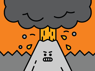 Volcano cute graphic design icon illustration vector volcano