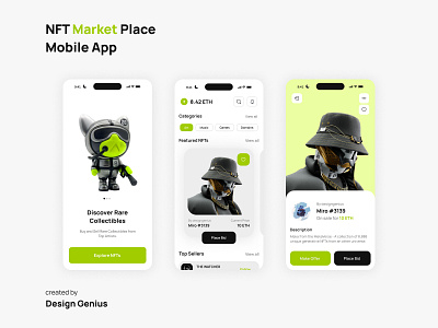 NFT marketplace mobile app buy and sell nft mintnft mobile app nft uiux