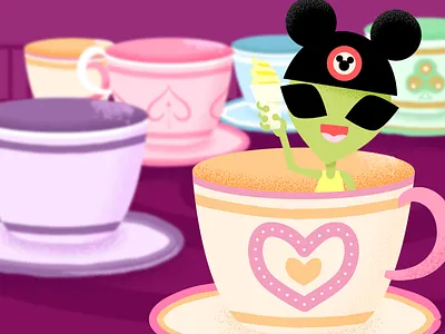 Weekly Warmup-Alien's 1st Summer on Earth alien design disney disney world graphic design illo illustration vector